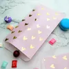 Gift Wrap 25pcs Wedding Favor Bag Bridal Shower Party Birthday Anniversary Candy Paper Bags Pink And Gold Foil Heart