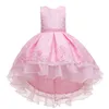 Flower Girls Dresses for Wedding Lace kids Baby Birthdays evening princess Party Dress White 2579 Q2