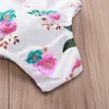 2021 Baby Girls Clothes Fashion Children Rompers Flower Group Printing Fly Sleeve Ball Tail Ha-Yi Children's Jumpsuits Kids Clothings