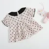 1-3 ans bébé filles ensembles de vêtements été fille point haut à manches courtes + short ceinture trois pièces 210521
