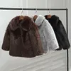 赤ちゃんの冬のコート子供ミンクの毛皮のジャケットの子供たちの男の子の女の子暖かいフェイク子供のoutwear 211204