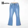 Pantalones vaqueros rasgados de cintura alta con bolsillos para mujer, pantalones vaqueros informales con diseño de bolsillos 211115