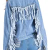 Vintage Stylish Fringe Loose Denim Jacket Coat Women Long Sleeve and Coats for Plus Size Outerwear Jean 210428