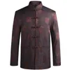 Mäns Jackor Vår Höst Män Jacka Långärmad Top Coat Chinese Style Fathers Tang Suit Male Casual Hanfu Vintage Plus Size M-3XL