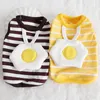 Striped poached egg vest, pet clothes, Dog Apparel, cute spring and summer vests