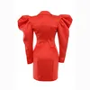 Casual Dresses 2022 Sexy Women Red V Neck Long Sleeve Bandage Dress Bodycon Celebrity Evening Party Drop