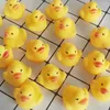 Baby Bath Toy Silicon Decompression Cute Toy kids Summer Swimming Mini Yellow Duck Sound Rattle Swim pool Fun 4*4*3cm