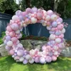 164pcs Macaron Rosa Lila Ballong Garland Butterfly Arch Wedding Valentine's Day Baby Shower Birthyday Party Bakgrund Inredning 210626