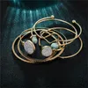 6pcs/set bohemia opal taş kalp üçgen reçine harf açılış bilezikler cazibesi altın alaşım bileklik takılar kadınlar inte22