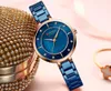 Curren Women Relógios Luxo Marca de Aço Inoxidável Band Dress Senhoras Relógio de Relógio de Pulso de Relógio Com Cristal Rhinestone Relógio de Quartzo Feminino Q0524