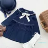 girl039sドレス幼児冬の女の赤ちゃんは、ドレスドレス日本ネイビーカレルカレッジスタイルプリーツキッズ女の子3439293