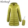 Bang 8XL Дамы длинные теплые пальто с портативной сумкой для хранения женщин Ультра легкая куртка женская пальто HIP-длиной 211008