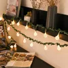 Strängar Rose Rattan Festoon Fairy Lights LED String Christmas Garlands Light Tree Decorations Årsdekor