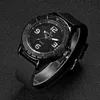 손목 시계 V6 스포츠 시계 검은 고품질 PU 밴드 쿼츠 남자 시계 패션 캐주얼 선물 남자 시계 Montre Zegarek Damski