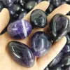 Natürliche Traum-Amethyst-Kies-Kieselsteine für den Garten, polierter Kristall-Handschmeichler, spiritueller Mineral-Quarz-Aquarium, grobe Dekoration, dekorativ