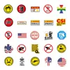 50Pcs Pack Helmet Mark Stickers Toolbox Flag Warning Cartoon Graffiti Industry Motorcycle Sticker Motorbike Decals