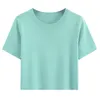 Net Red Gestricktes kurzes T-Shirt NV Duan Xiu Ins Ultra-Huo Gang Wind Simple Priming Solid Color Slim Shirt 210420