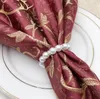 100Pcs/Lot White Pearls Napkin Rings Wedding Napkins Buckle For Weddings Reception Party Table Decorations Supplies SN2299