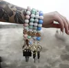 Moederdag Mama Silicone Pols Sleutelhanger voor Dames Nieuwe Lost-Proof Butterfly Hand-Beaded Bracelet Sleutelhanger