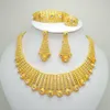 Цвет золота Дубай для большого ожерелья Африканский набор Женщин итальянских ювелирных изделий свадебные изделия свадебные аксессуары
