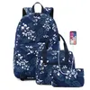 Högkvalitativ resa Oxford Cloth Vattentät Backpack School Bags Tre-Piece Backpack Set