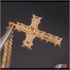 Подвесные ожерелья подвески бросают доставку 2021 Мод Топ -продажа поперечного ожерелья украшения S925 стерлинги Sier T Princess Cut Bling Cz Diamond