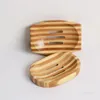 Bamboo soap box drain Hotel household Soap Dishes bathroom perforated soap holder bath tools ZC272