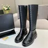 Boots Genuine Leather Women Silver Chain Knee High Rivet Zipper Long Winter Ladies Shoes