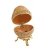 Torebki biżuterii Emaliowane wielkanocne organizator jajek w stylu vintage Diamante Tinket Box do dekoracji domowej EDWI22