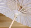 2021 Свадебные жеребные зонтики Белая Бумага Зонтик Деревянная Ручка Японский Китайский Ремесленный Зонтик 40 см 60см Диаметр Свадебные зонтики