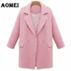 Cappotti di lana rosa da donna Parka trapuntato Abbigliamento casual Lavoro Office Lady Addensare Capispalla Abbigliamento Autunno Inverno Cappotto Capo 210416