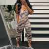 Women Fashion Sleeveless Partywear Jumpsuits Formal Party Romper Overalls Playsuits Camouflage Pocket Design Casul Jumpsuit 210716