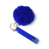 Card Grabber Phone Keychain Straps Charm Household Cute Credit Cards Puller Pompom Mini Rings Acrylic Debit Bank For Long Nail Atm Rabbit Fur Key chain Accessories