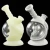 water glass hookah beaker bong smoking bubber silicone hose joint 6.4" noctilucence