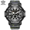 SMAEL Top Luxury Brand Mens Military Sport Watches Dual Time Waterproof Watch Men Analog Digital Wrist Watch Relogio Masculino X0524