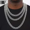 Collana ghiacciata da 12 mm Gioielli in oro argento Catene a maglie cubane Miami Gioielli con diamanti hip-hop da uomo