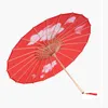 Ślub czerwony naoliwiony papier parasol hanfu kobieta chiński styl jedwabiu dekoracji paraguas sombrilla 210721