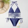 Seksowne litery bikini zacięcie złotych kobiet kąpielowate wysokiej jakości damskie kostium kąpielowy letni strój kąpielowy na wakacje 288n