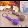 Keychains mode-accessoires drop levering 2021 aap vuist knoop sleutel ketens gesp zelfverdediging kern sleutelhangers staal steel overleving paracord lanyar