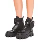 Tasarımcı Ayak Bileği Çizmeler Lüks Kadın Ayakkabı Metal Üçgen Logo Monolith Deri ve Naylon Kumaş Çizmeler Platform Topuk EU35-41 Kutulu
