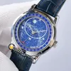 2 -stijl supercomplex 6102p001 Miyota 8215 Automatische heren Watch -sterrenhemel Galaxy Blue Dial 6102 6104 Steel Case lederen band WA1547498