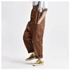 IEFB Hoge Kwaliteit Khaki Multi Pocket Tool Strap Broek Heren Werkkleding Mode Broek Ins Mode Jumpsuit Y5504 210524