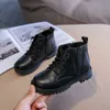 autumn and winter boys short boots children genuine leather and cashmere Martin boots girls cotton boots 210713