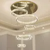 Moderne trappenhuiskroonluchter duplex gebouw kristallen villa woonkamer lampen en lantaarns eenvoudige ronde trap lange kroonluchters
