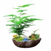 Vaso da fiori da tavolo abbellimento micro paesaggio bonsai pittura ceramica creativa oro nero tery piantagione di bambù 210712