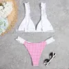 Costume da bagno sexy perizoma a pois donna bikini push up costumi da bagno con volant set costume da bagno brasiliano due pezzi da bagno femminile 210520