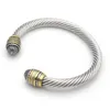 Mode Männer Frauen Edelstahl Twisted Cable Bracelet Armreifen Schmuck 4550374