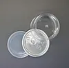 Pedido de amostra 500pcs Frascos de plástico transparente com tampa Latas de PVC Recipiente de armazenamento de alimentos Logotipo OEM vazio