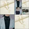 Ketens kettingen hangers juweliers meyrroyu roestvrij staal 2 lagen gouden kleur kralen ketting voor vrouwen kwastje choker trend par