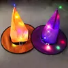 LED Lighted Toys Halloween witch hat Fashion Party Headgear Props Cosplay Costume Accessories for Children Adult wholesale